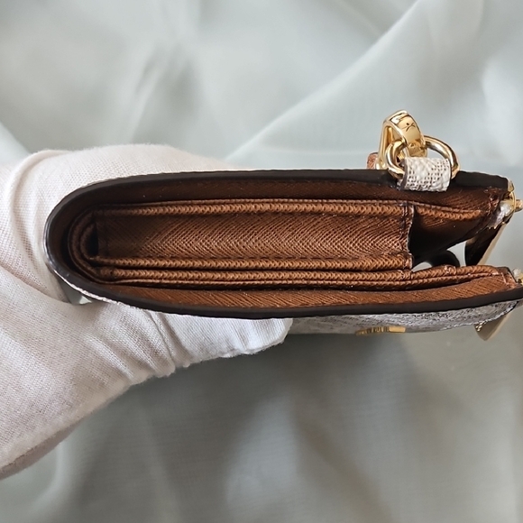 Michael Kors Beige and Brown Wristlet Clutch - Picture 10 of 12